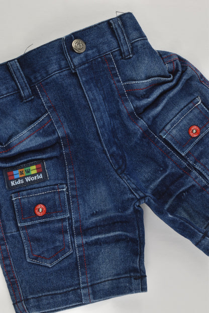 Kids World Size 0 Slim Fit Waist Denim Shorts