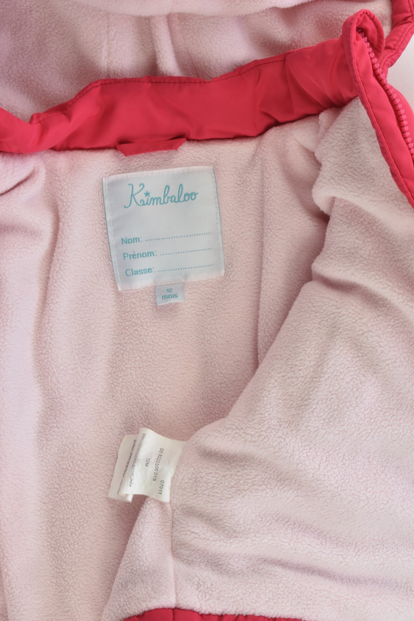 Kimbaloo (France) Size 0-1 (12 months) Warm Hooded Winter Jacket