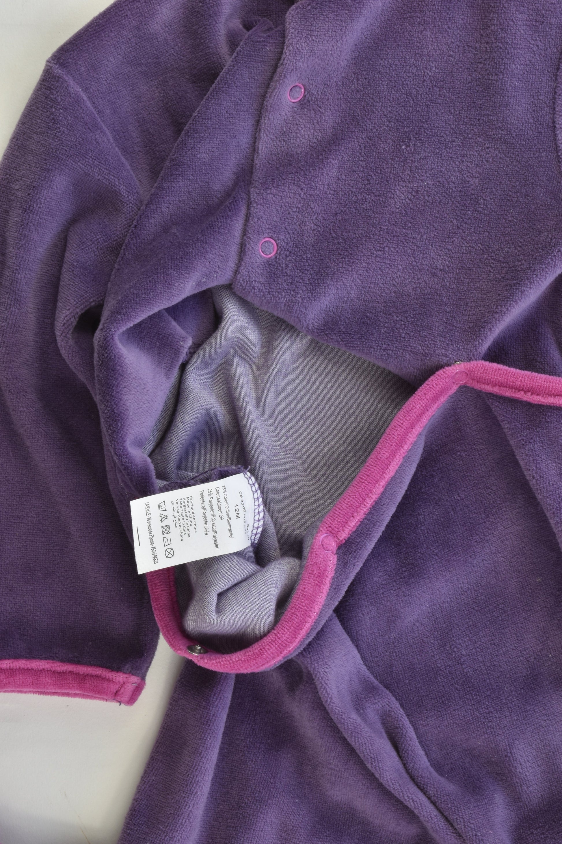 Kimbaloo (France) Size 12 months (0-1) Footed Unicorn Velour Romper