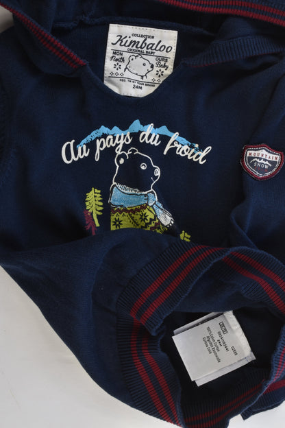 Kimbaloo (France) Size 2 (24 months) Winter Bear Knitted Hooded Jumper