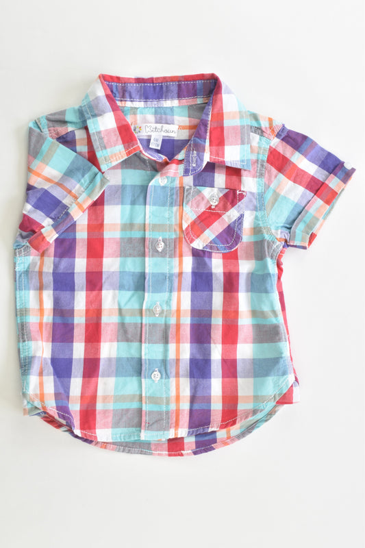 Kitchoun (France) 00 (6 months, 67 cm) Checked Shirt