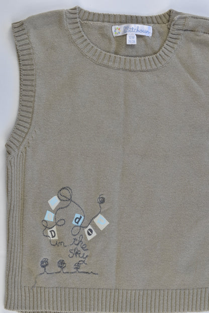 Kitchoun (France) Size 0 (12 months, 74 cm) Knitted Vest