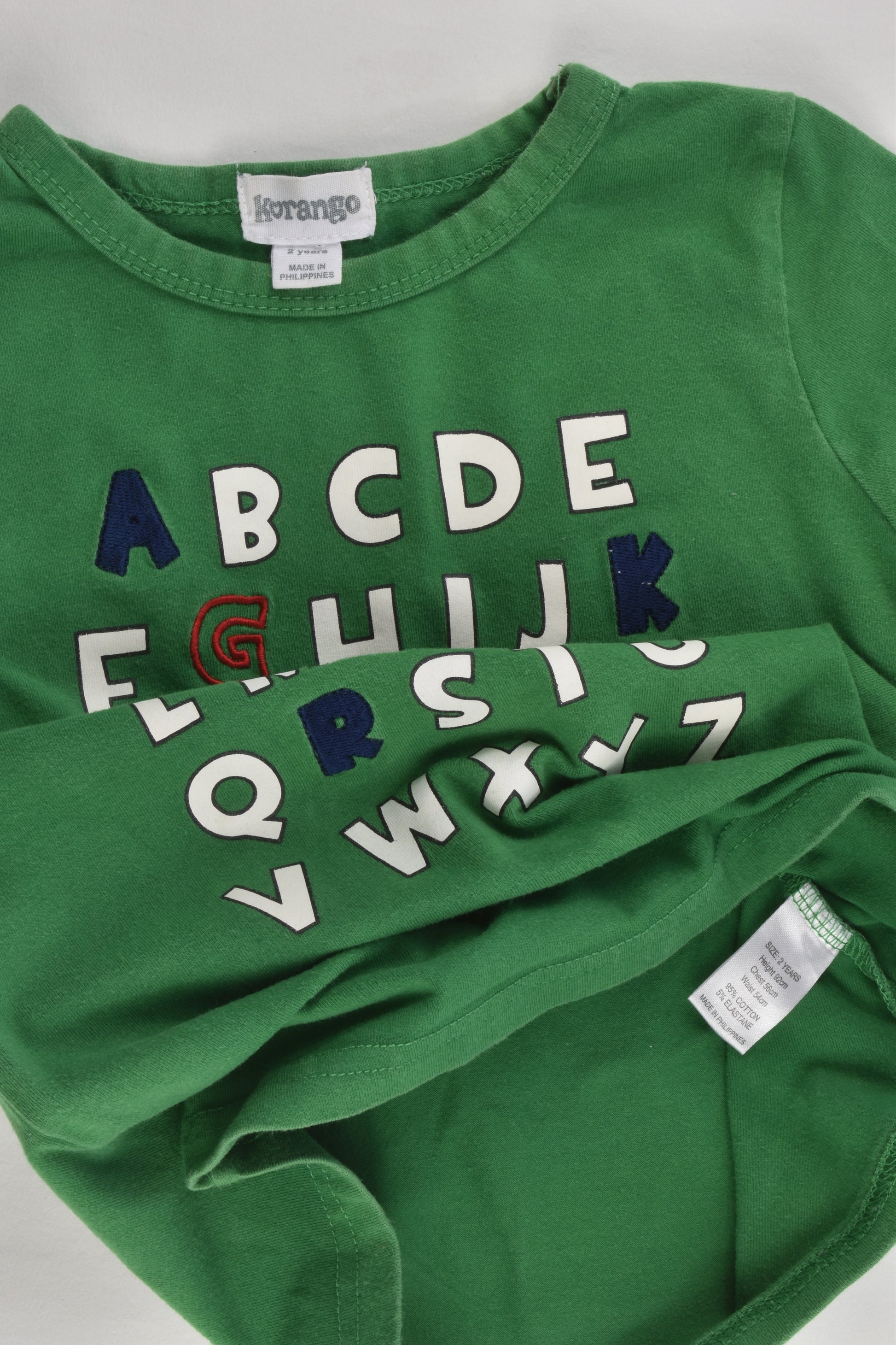 Korango Size 2 Alphabet Top