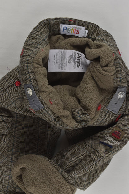 La Compagnie des Petits Size 2 (24 months) Fleece Lined Checked Pants
