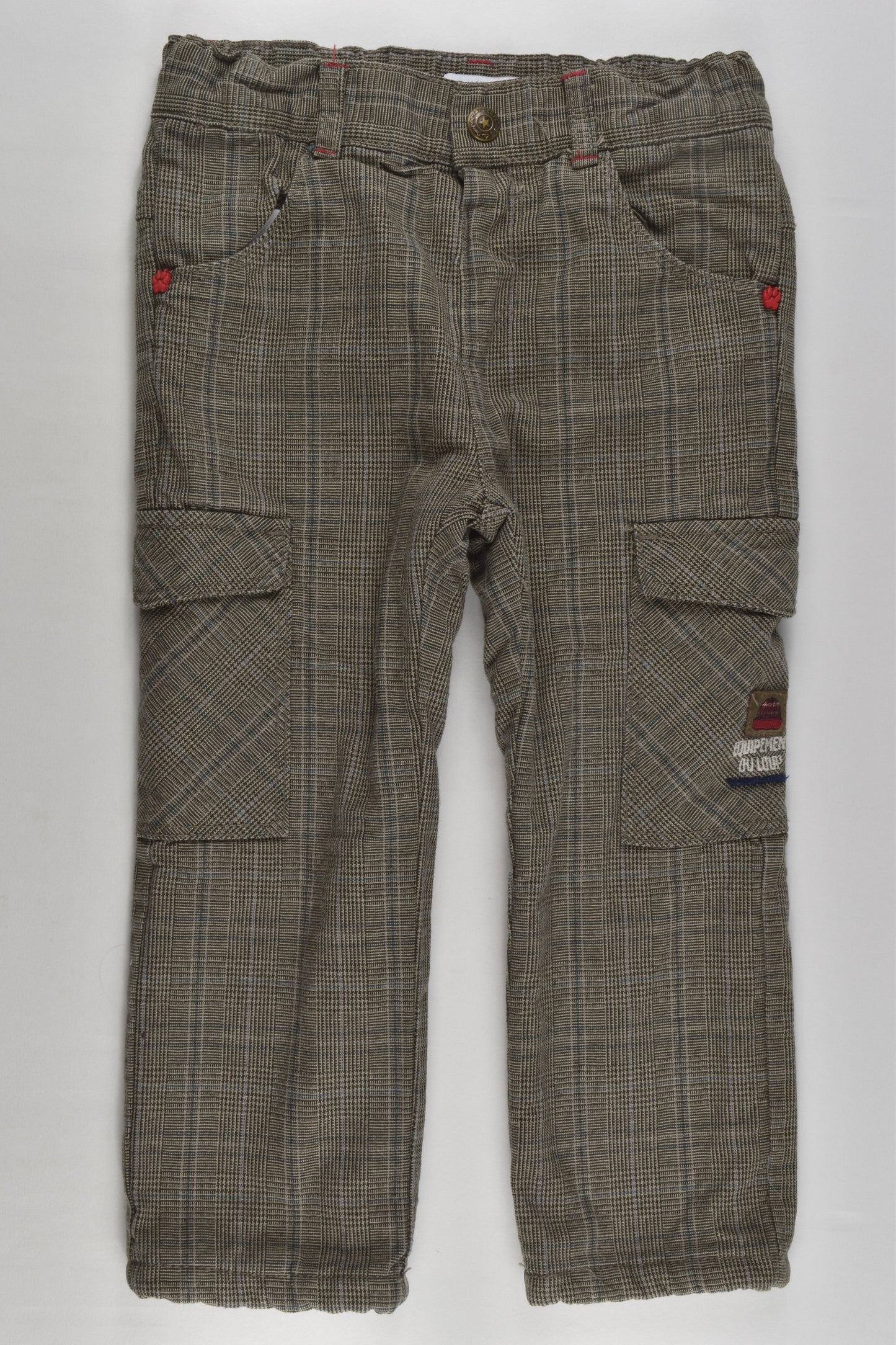 La Compagnie des Petits Size 2 (24 months) Fleece Lined Checked Pants