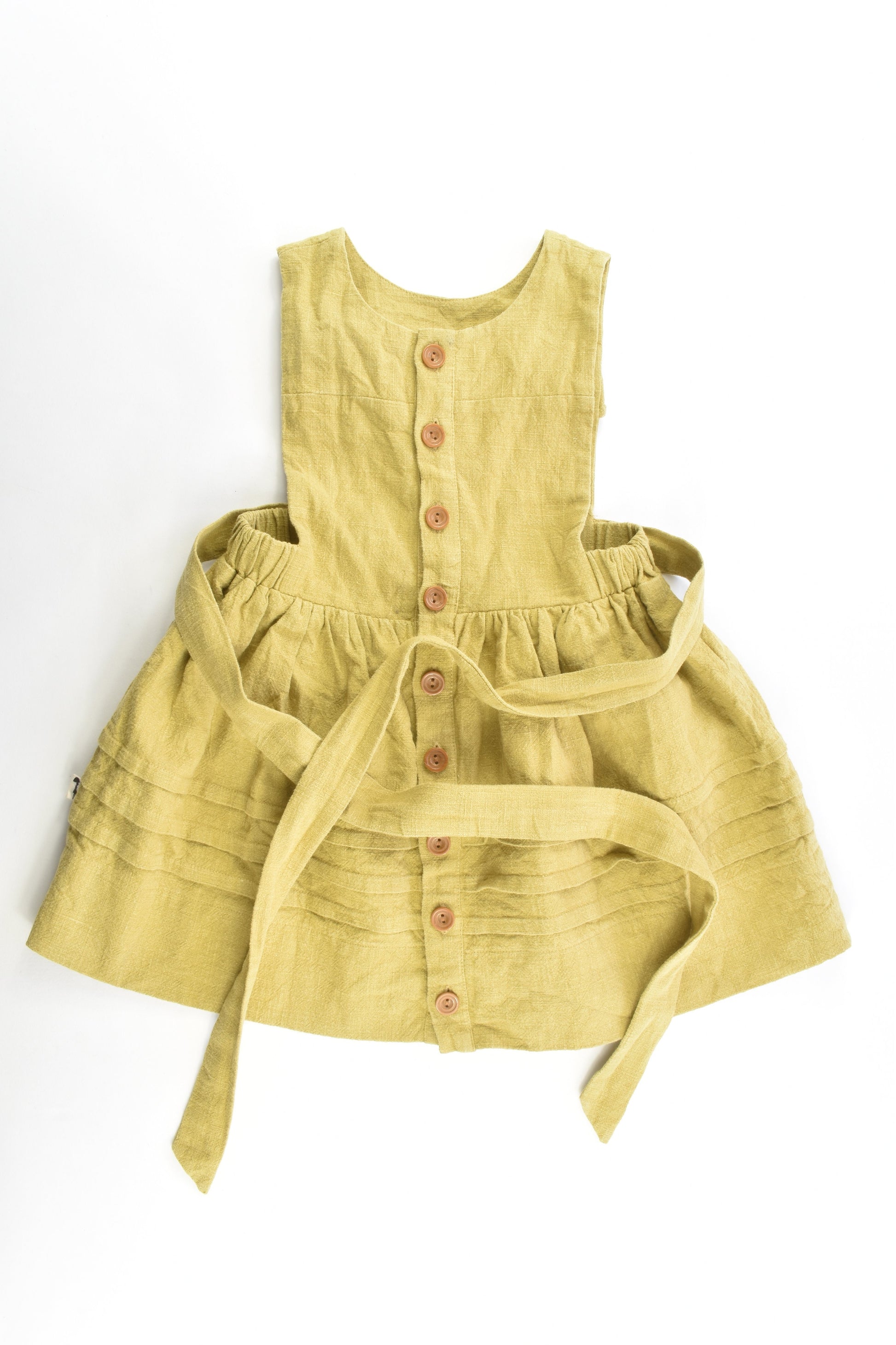 Lacey Lane Size 4 Fern Bib Front Linen Dress