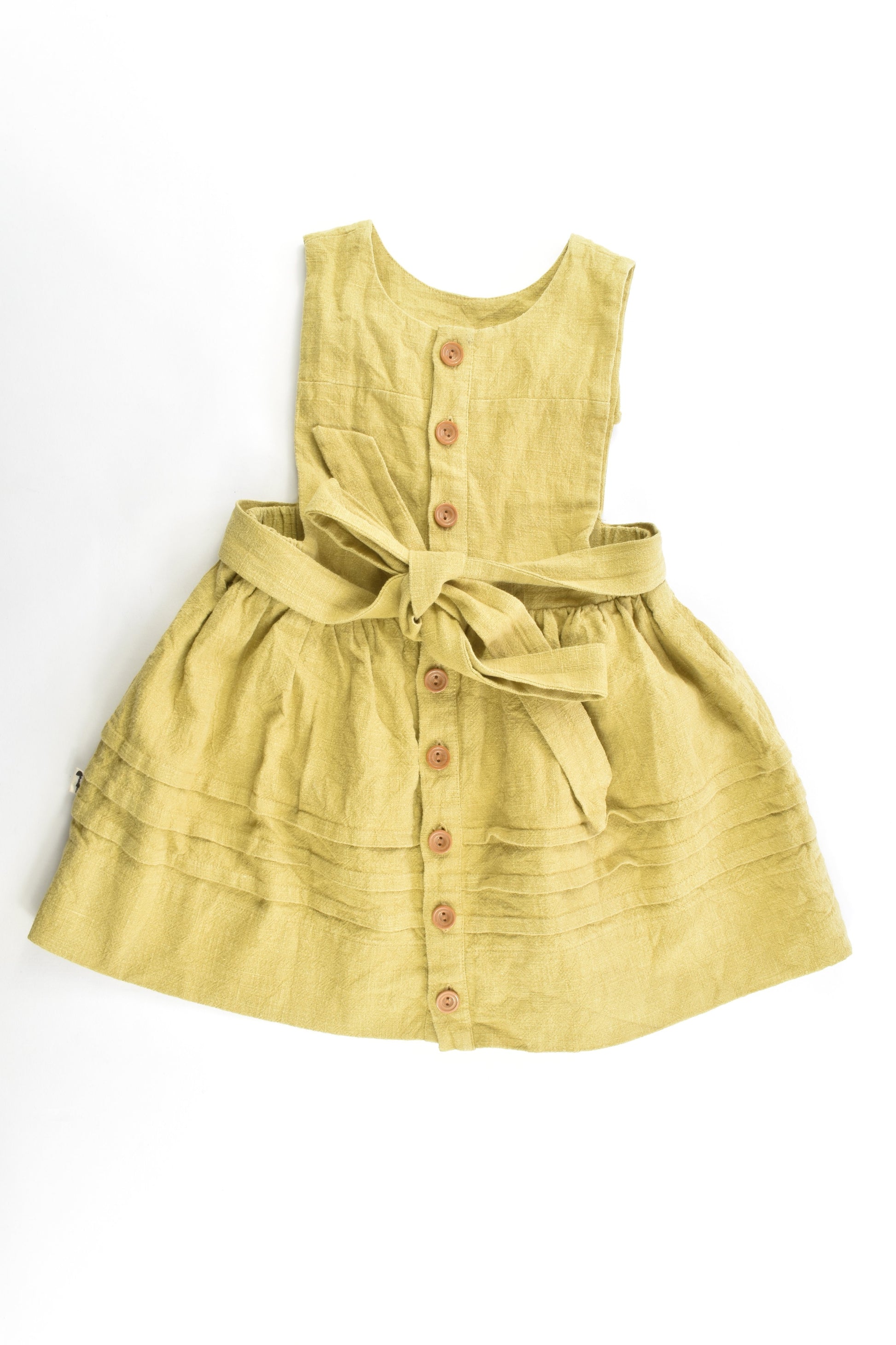 Lacey Lane Size 4 Fern Bib Front Linen Dress