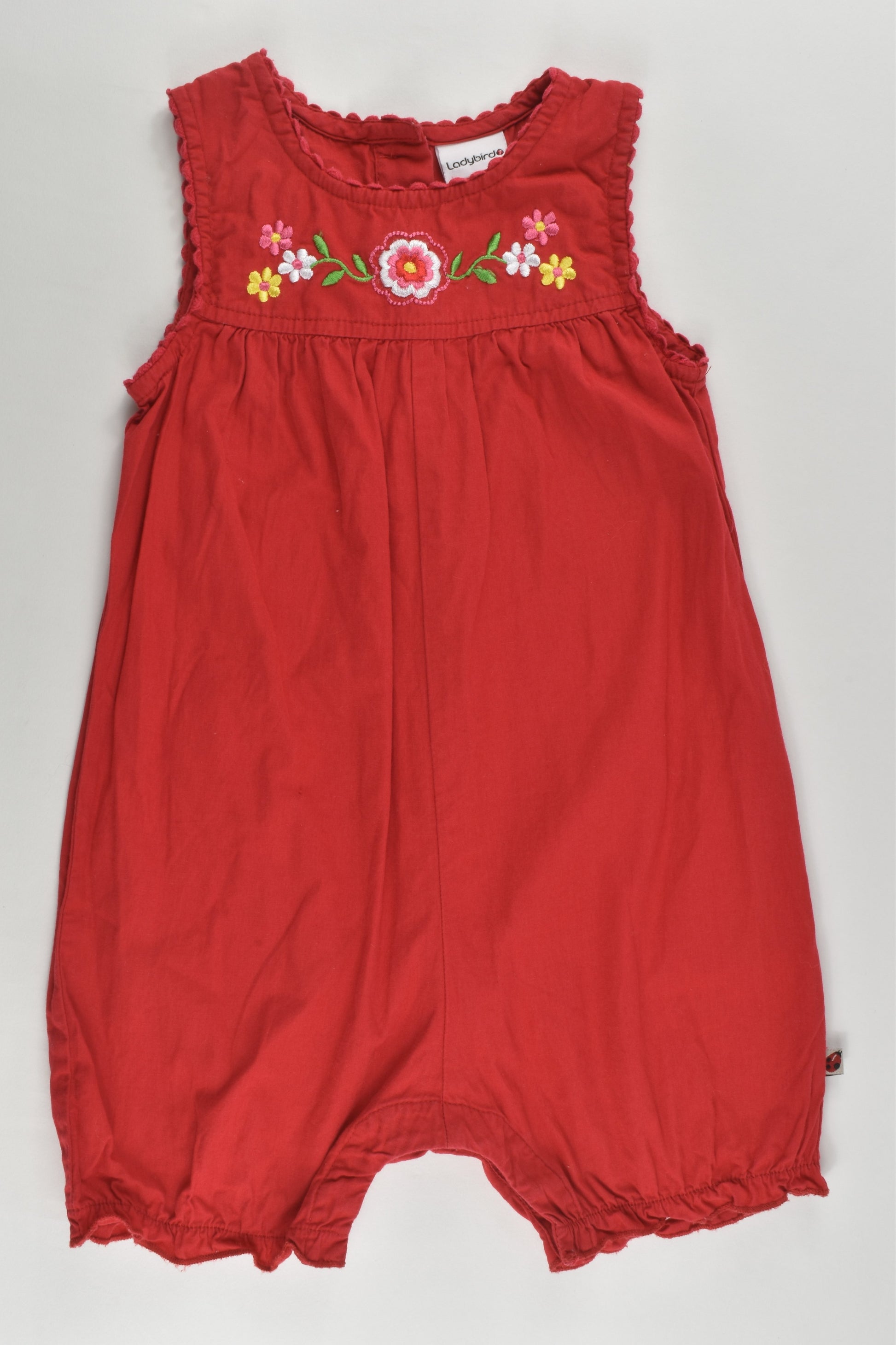 Ladybird Size 1 (12-18 months) Summer Romper with Floral Embroidery