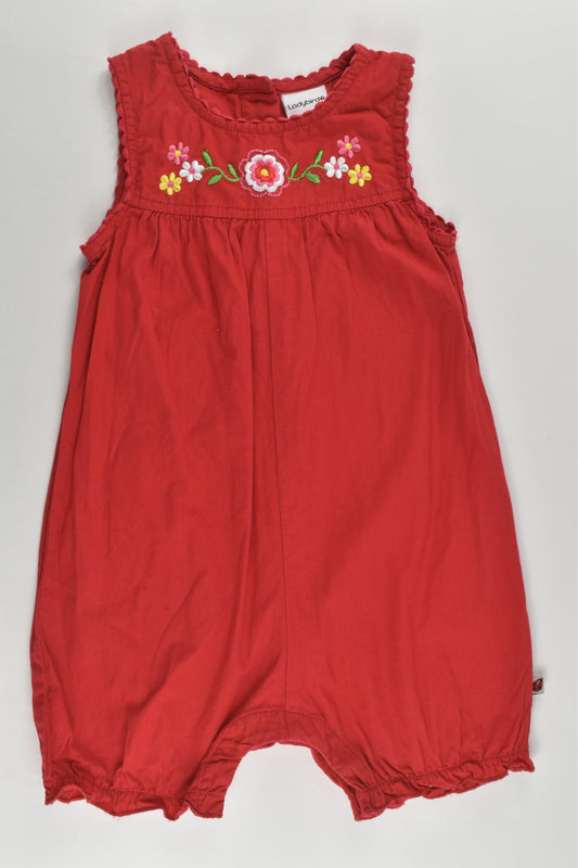 Ladybird Size 1 (12-18 months) Summer Romper with Floral Embroidery