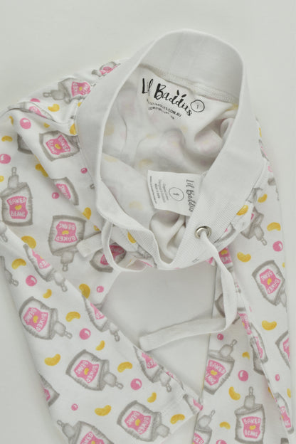 Lil Baddits Size 1 Organic 'Baked Beans' T-shirt and Pants