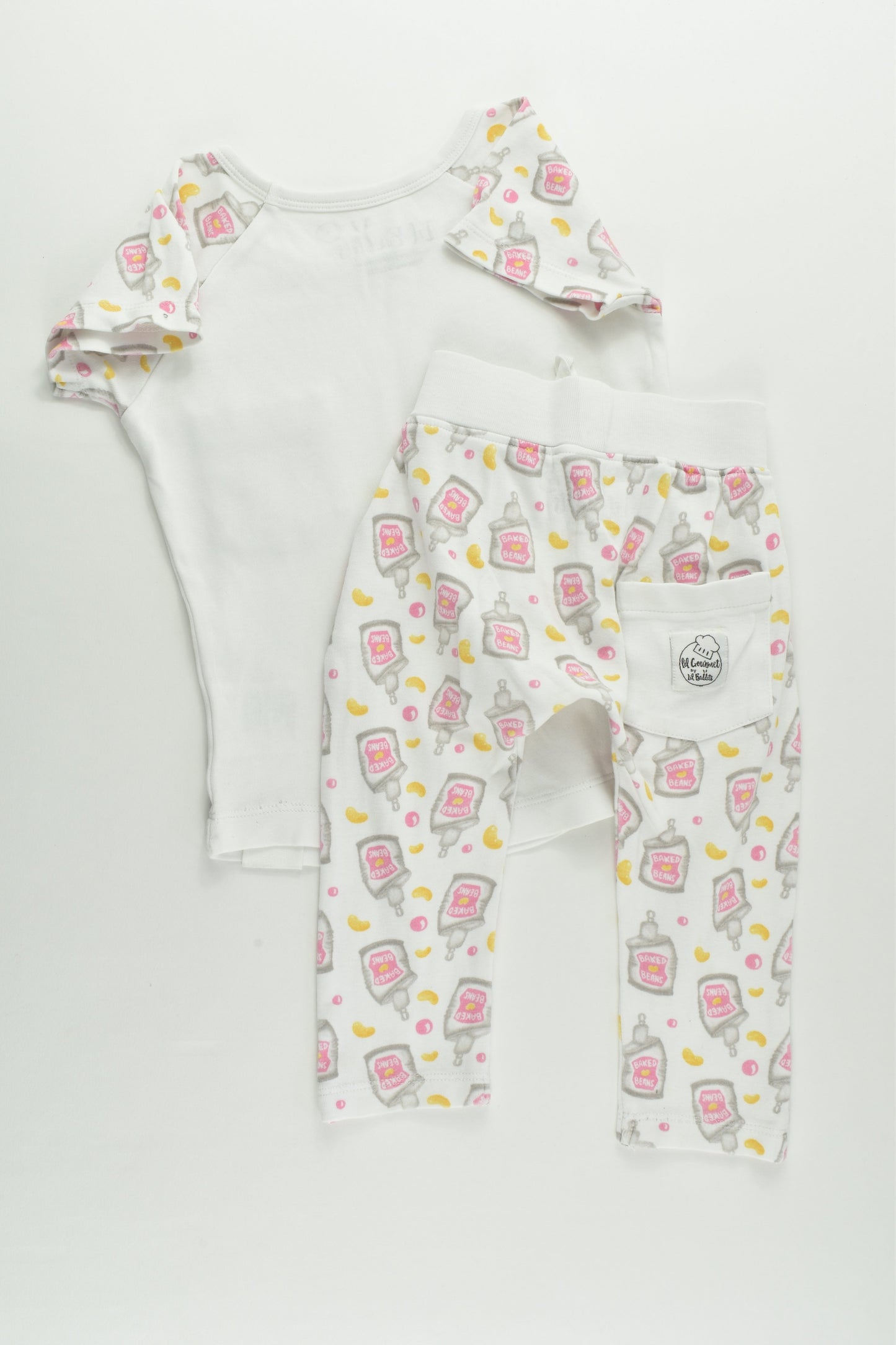 Lil Baddits Size 1 Organic 'Baked Beans' T-shirt and Pants