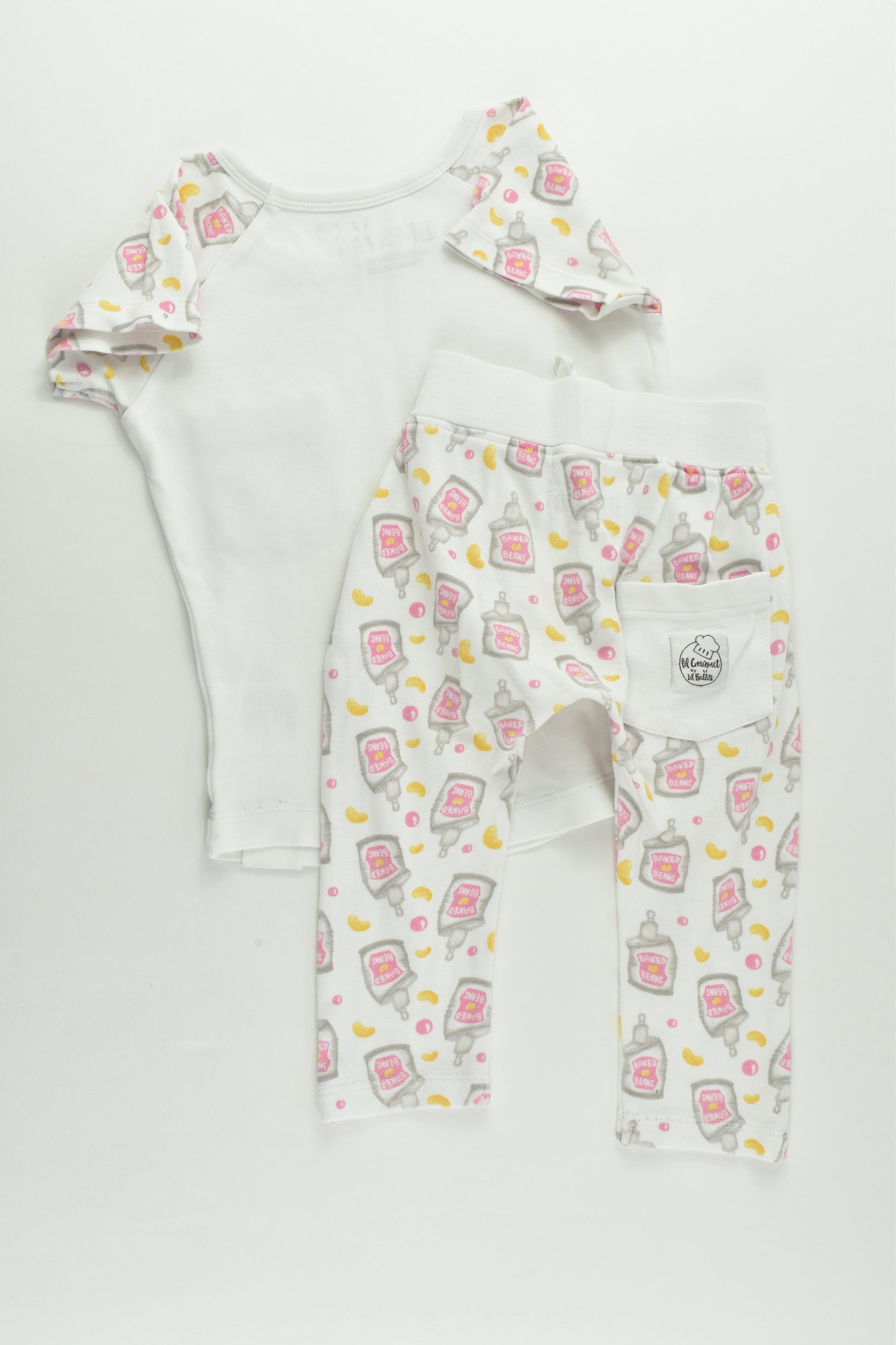 Lil Baddits Size 1 Organic 'Baked Beans' T-shirt and Pants