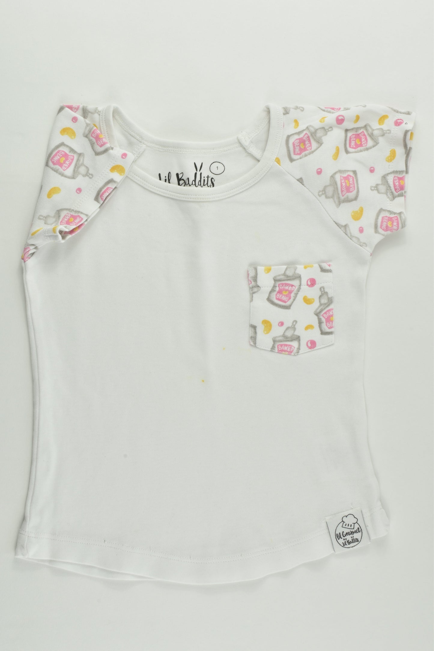 Lil Baddits Size 1 Organic 'Baked Beans' T-shirt and Pants