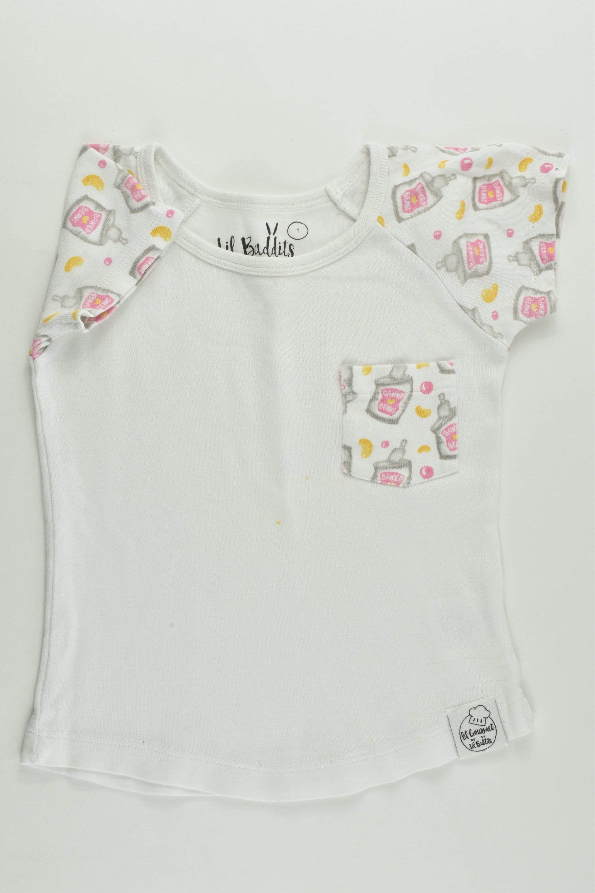 Lil Baddits Size 1 Organic 'Baked Beans' T-shirt and Pants