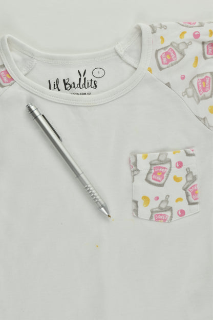 Lil Baddits Size 1 Organic 'Baked Beans' T-shirt and Pants