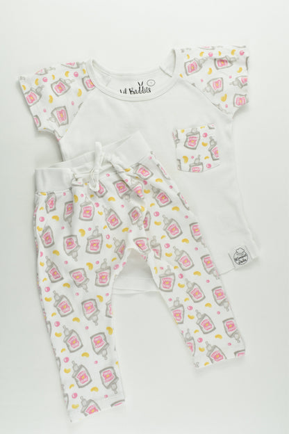 Lil Baddits Size 1 Organic 'Baked Beans' T-shirt and Pants