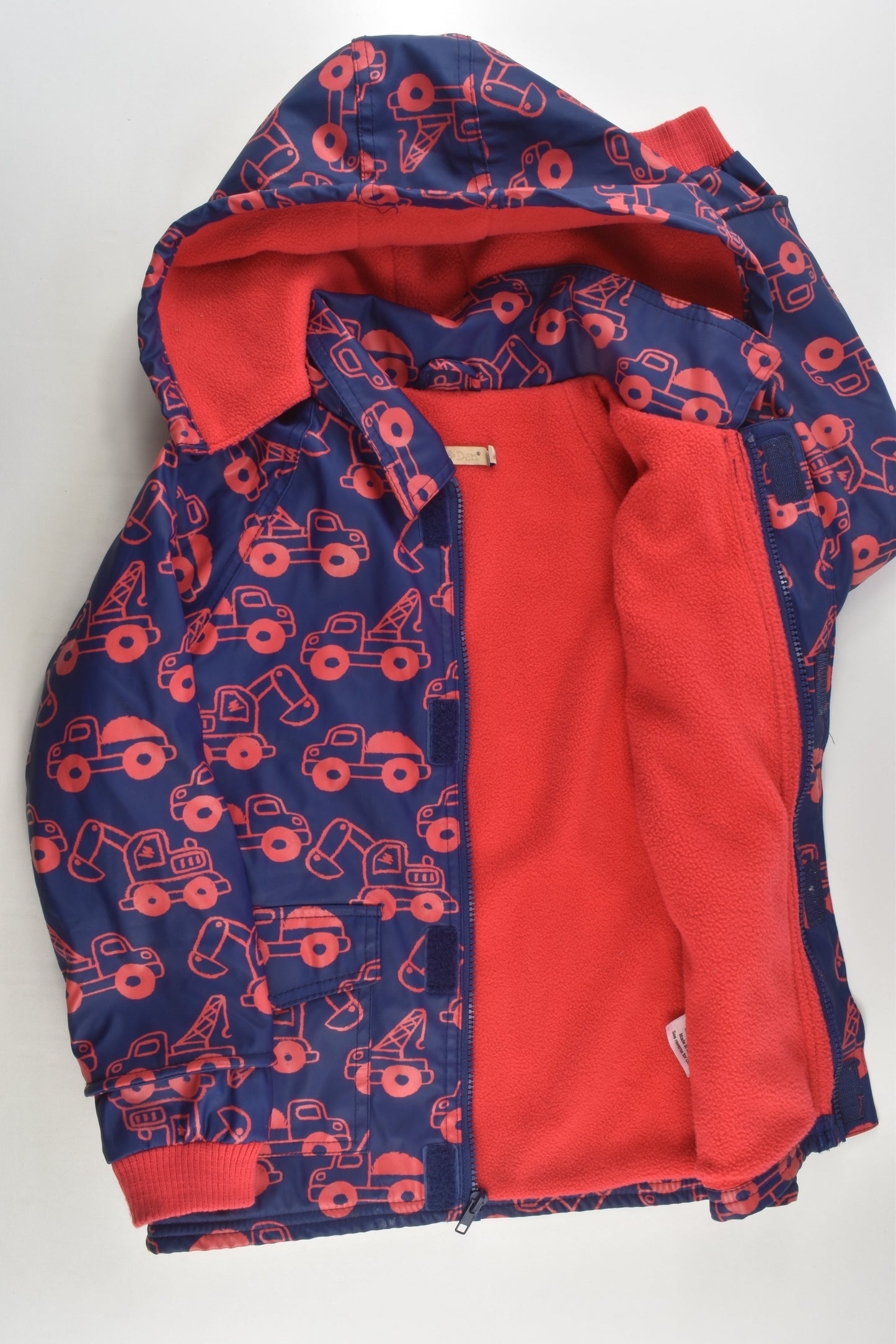 Lily & Dan Size 6 Fleece Lined Vehicles Rain Jacket