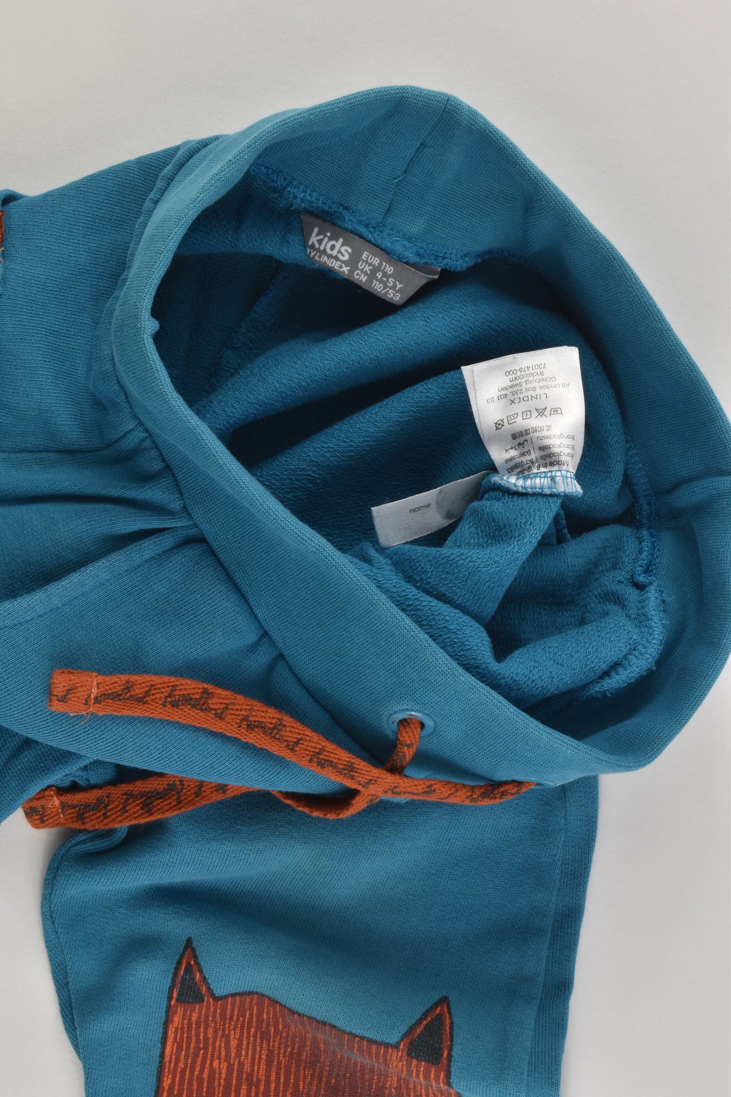 Lindex Size 4-5 (110 cm) Bear and Fox Baggy Track Pants