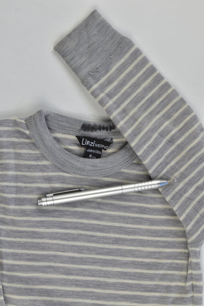 Linzi Merino Size 4 (104 cm) Striped Merino Wool Top