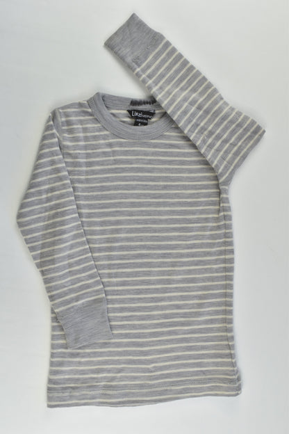 Linzi Merino Size 4 (104 cm) Striped Merino Wool Top