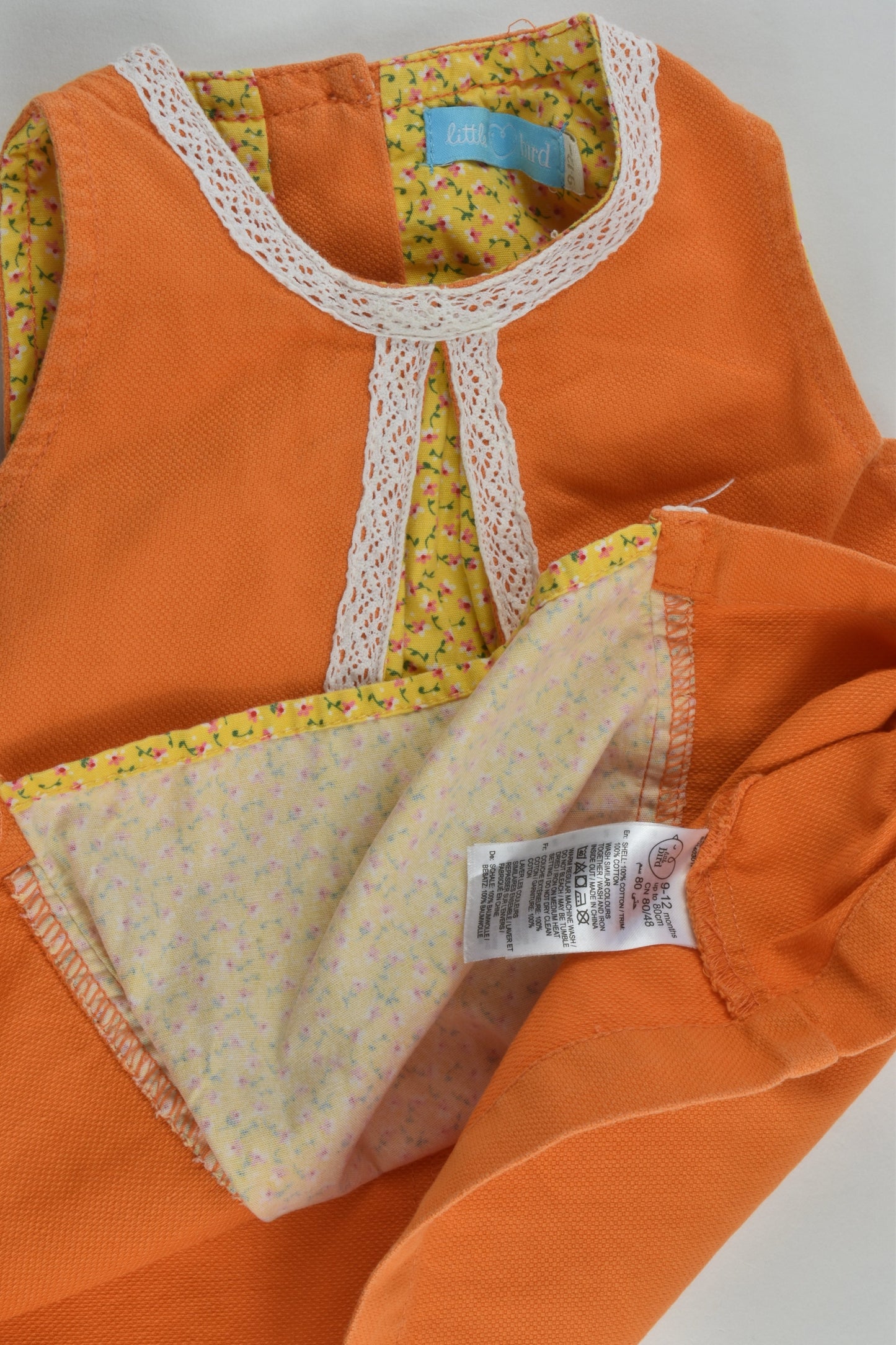 Little Bird Size 0 (80 cm) Orange/Floral Dress