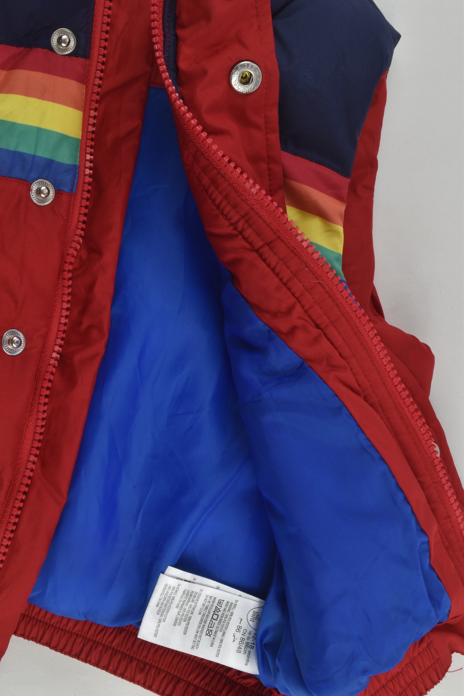 Little Bird Size 1 (86 cm) Rainbow Puffer Vest