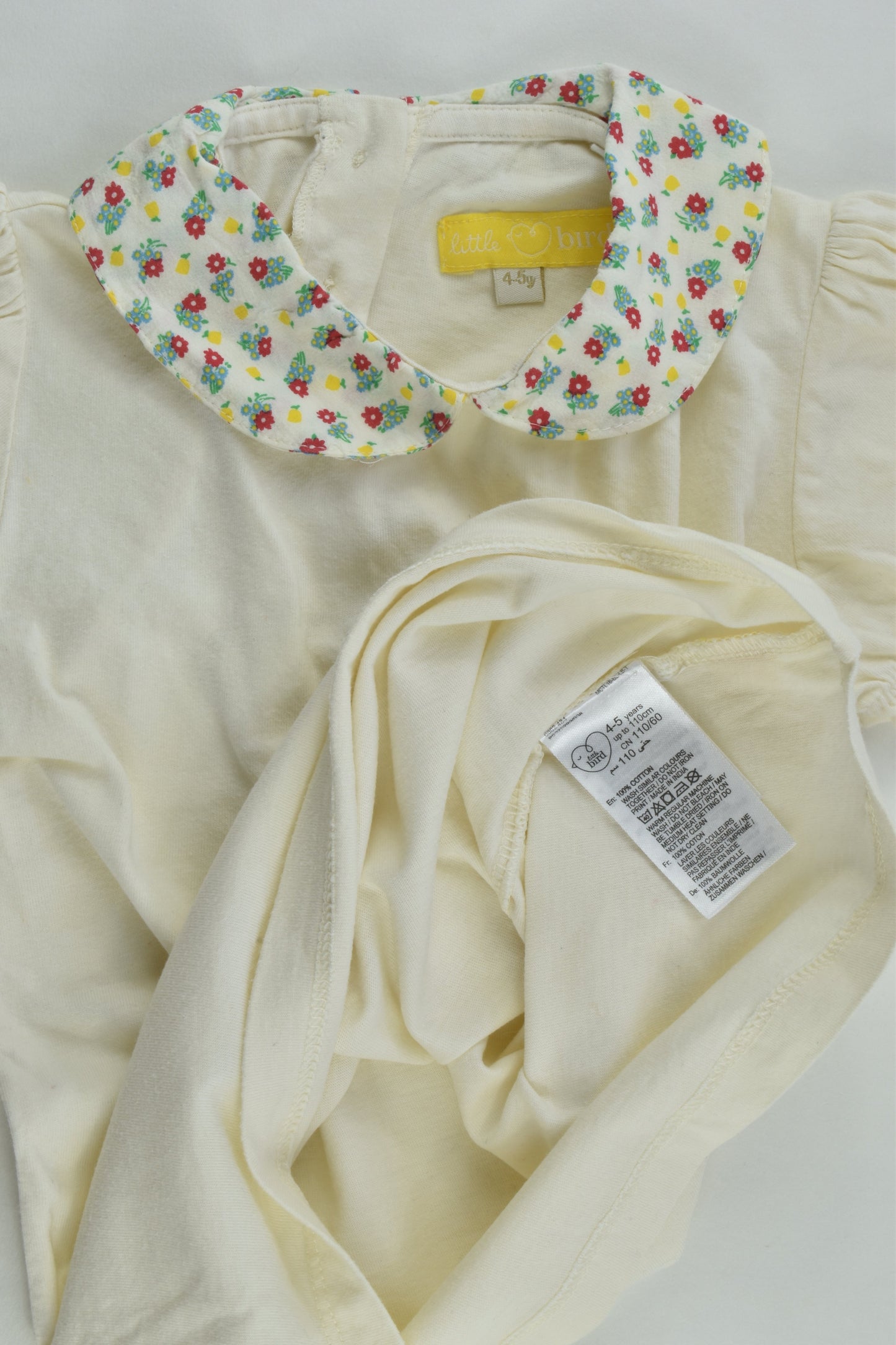 Little Bird Size 4-5 (110 cm) Floral Collar T-shirt