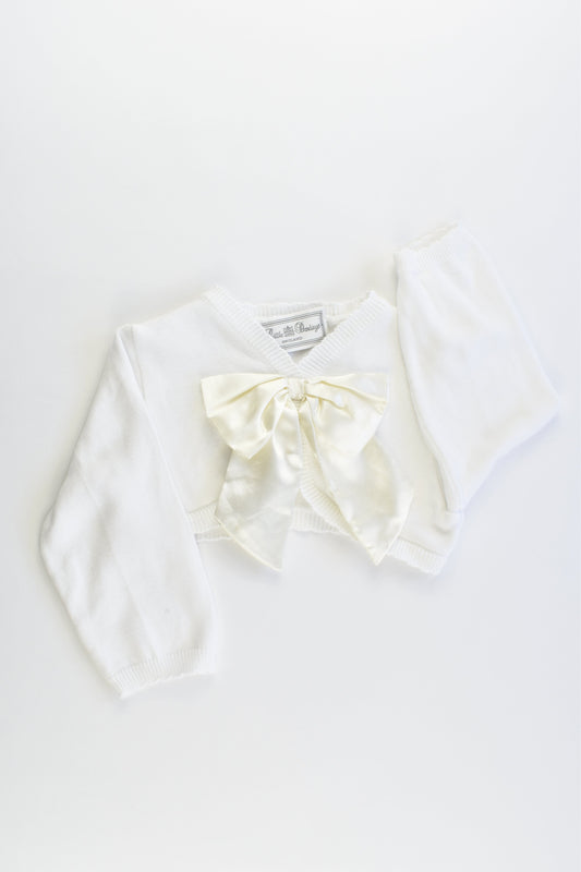 Little Darlings (England) Size 2 Knitted Cardigan with Silky Bow