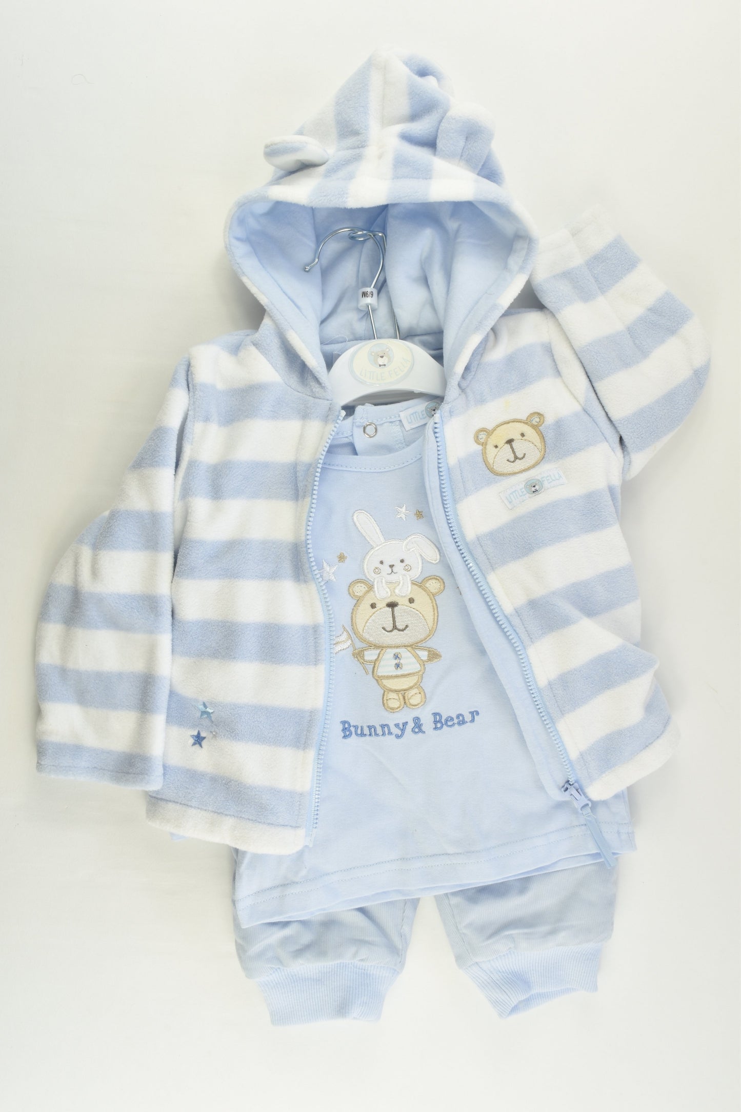 Little Fella Size 0 (6/9 months) Bear and Bunny Outfit