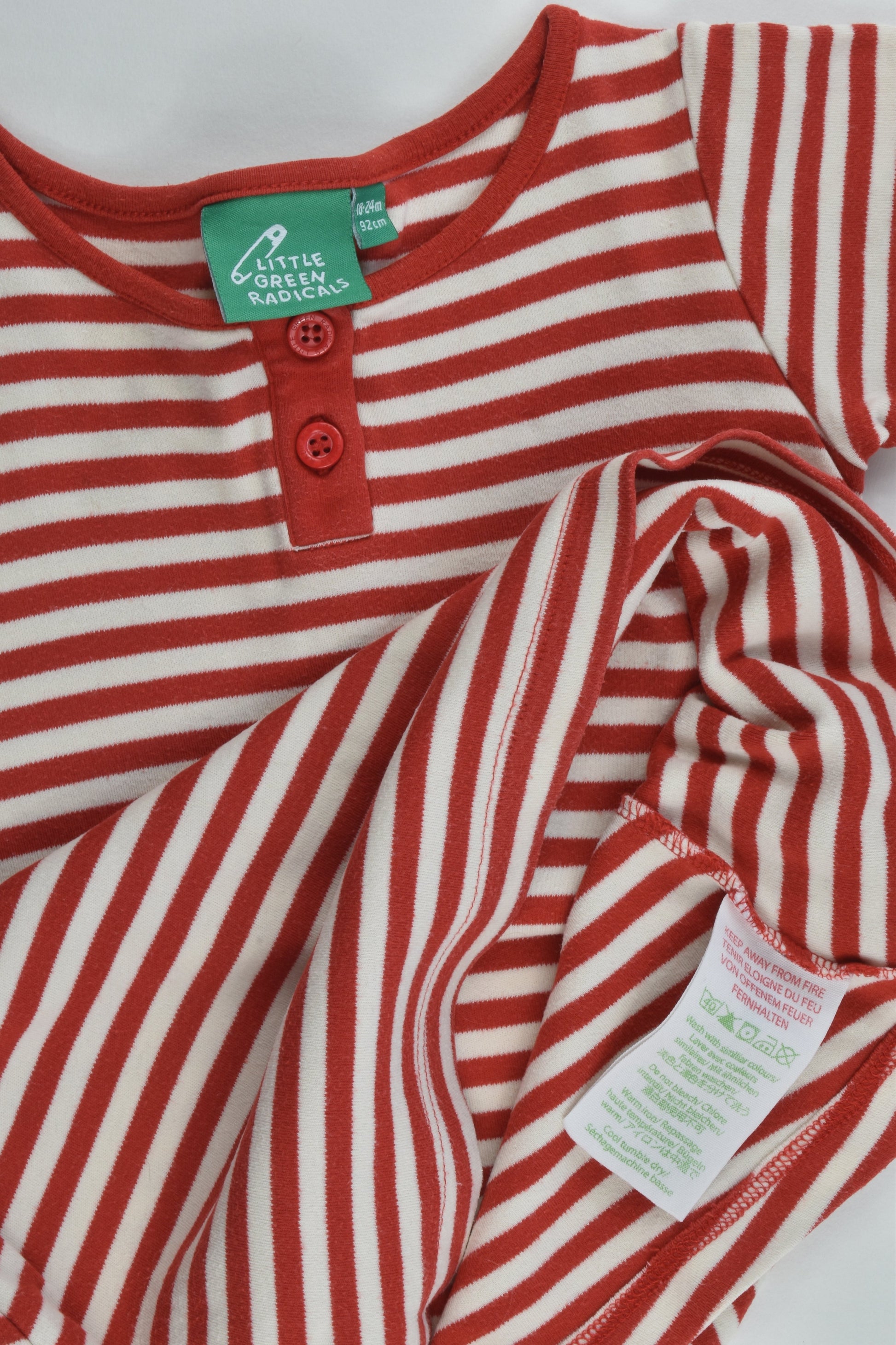 Little Green Radicals Size 2 (92 cm) Striped Dress