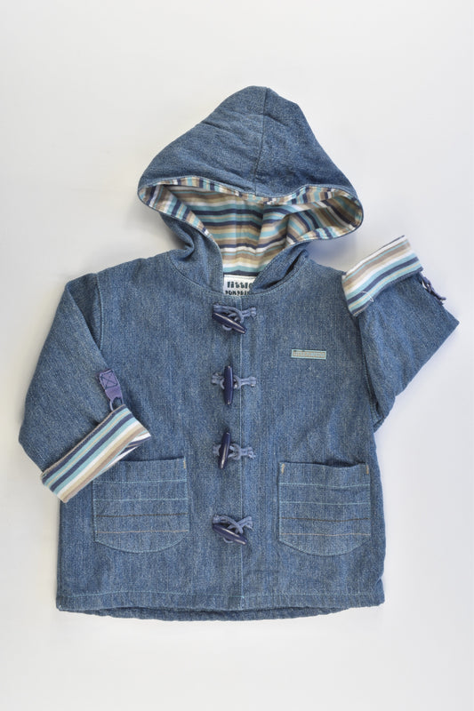 Little Pumpkins Size 00-0 Lined Hooded Denim Jacket
