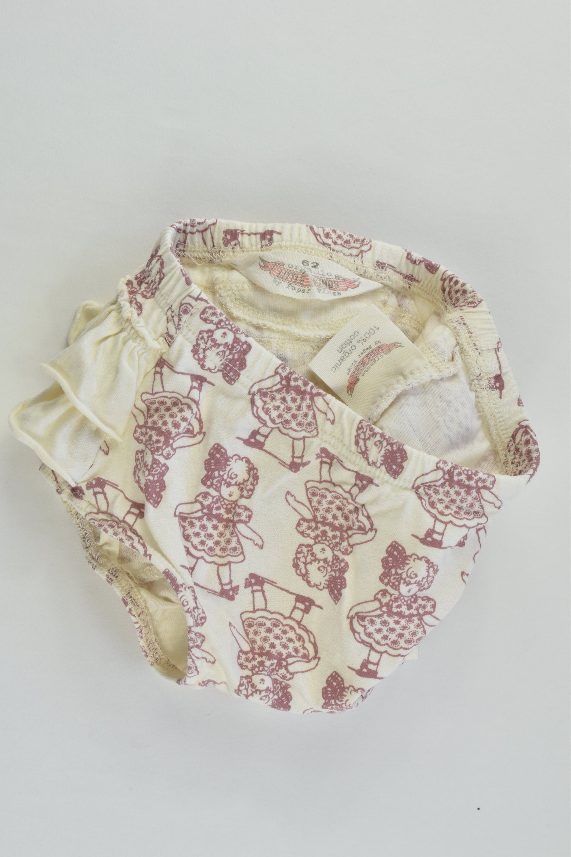 Little Wings by Paper Wings Size 000 (62 cm) Bloomers with Ruffle at the Back