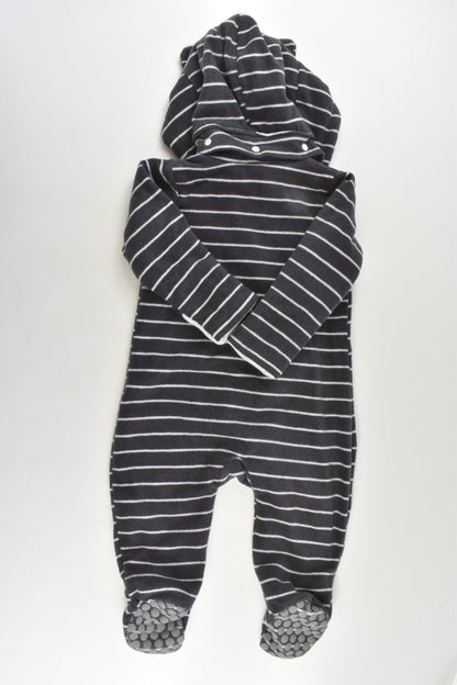 Little Wishes Size 0 Footed Fleece Suit with Removable Hood
