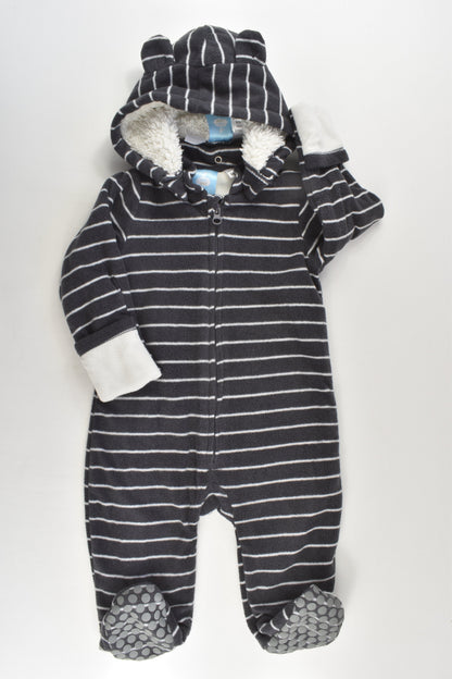 Little Wishes Size 0 Footed Fleece Suit with Removable Hood