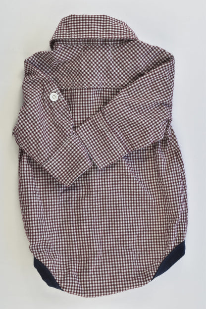 Love Henry Size 000-00 (3 months) Collared Checked Bodysuit