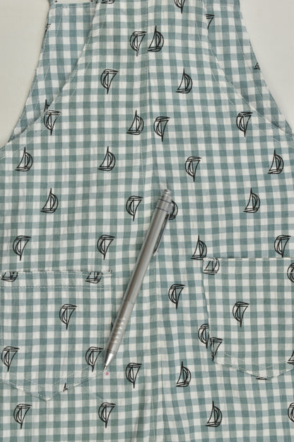 Love Henry Size 2 (18/24 months) Sail Boats Short Overalls