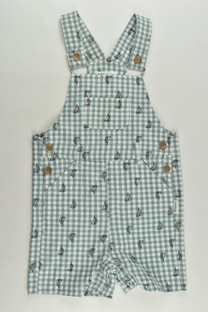 Love Henry Size 2 (18/24 months) Sail Boats Short Overalls