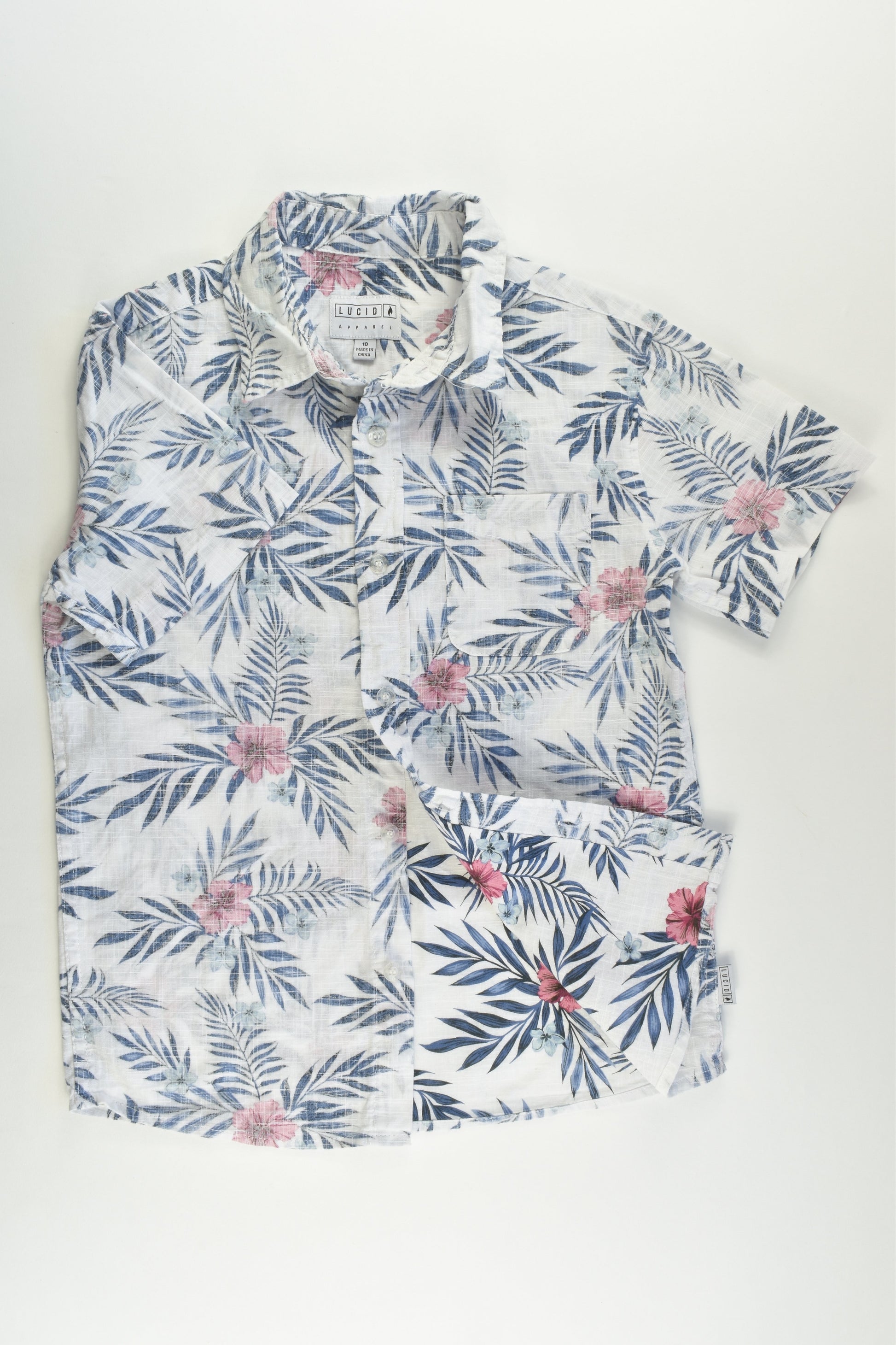 Lucid Size 10 Floral Linen-feel Shirt
