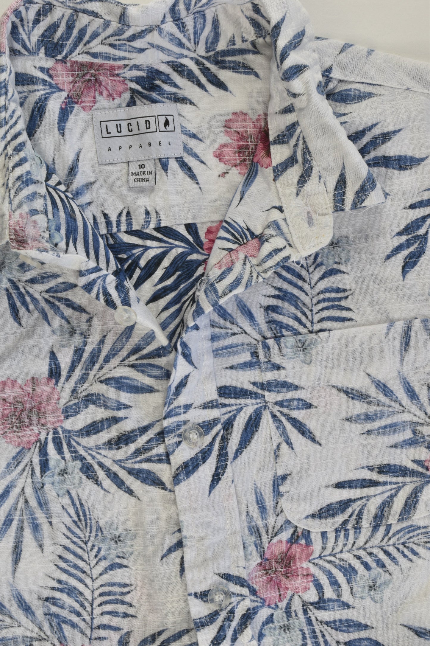 Lucid Size 10 Floral Linen-feel Shirt