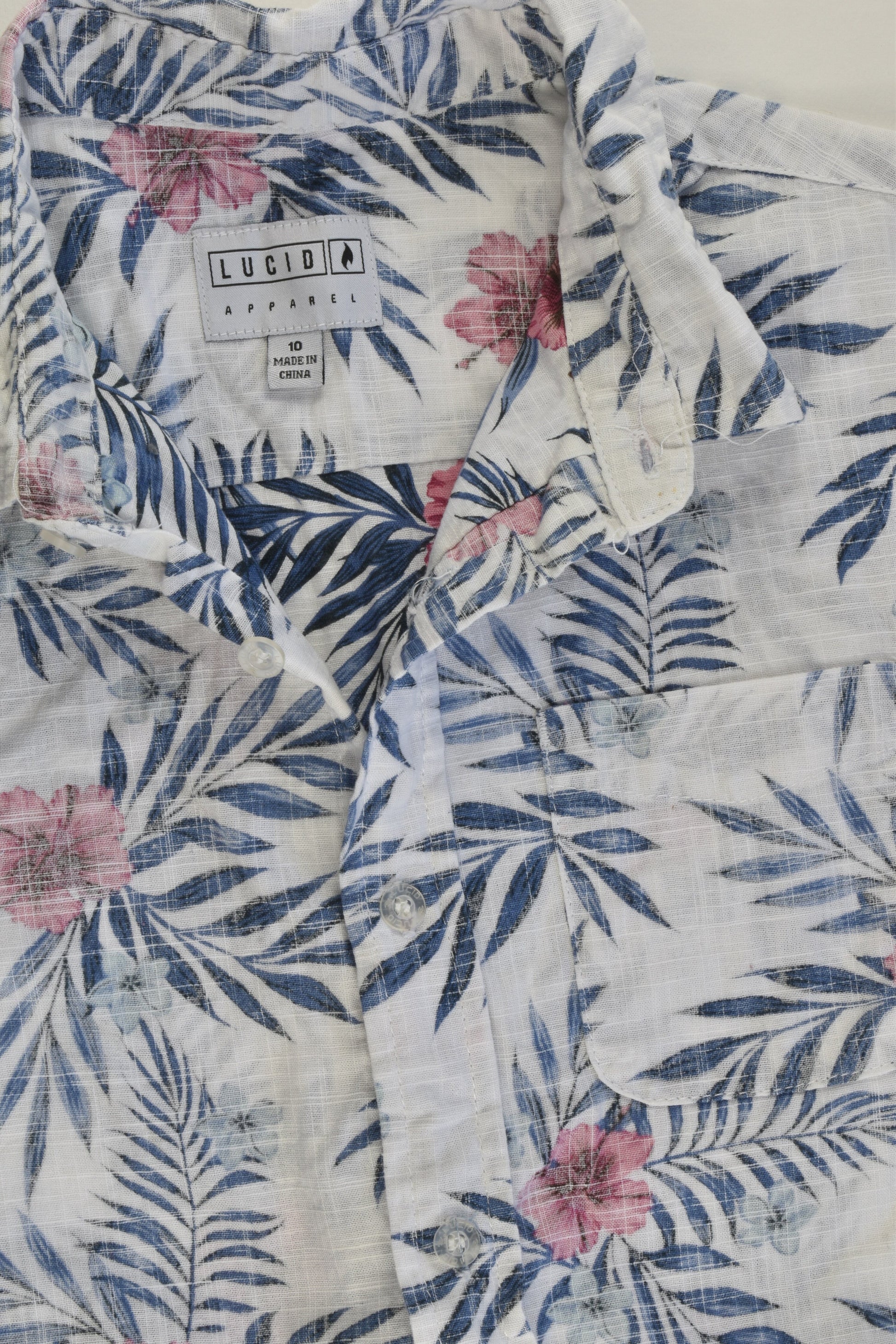 Lucid Size 10 Floral Linen-feel Shirt