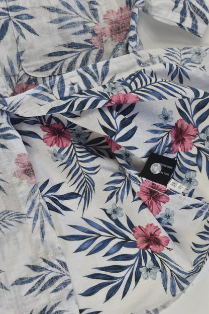 Lucid Size 10 Floral Linen-feel Shirt