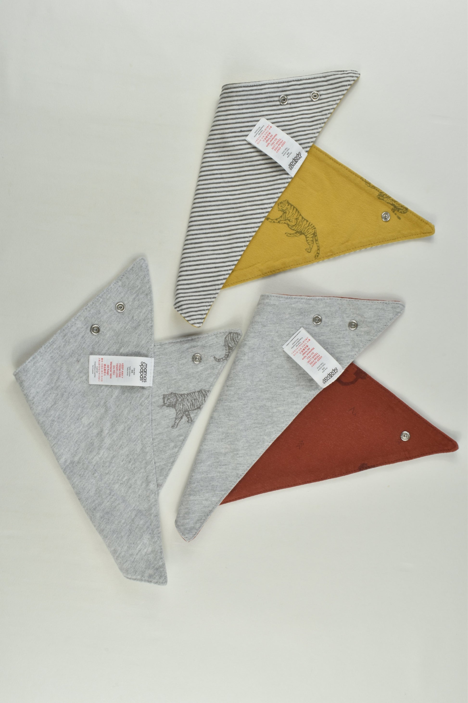 Mamas & Papas Monkey and Tiger Baby Bandana Bib