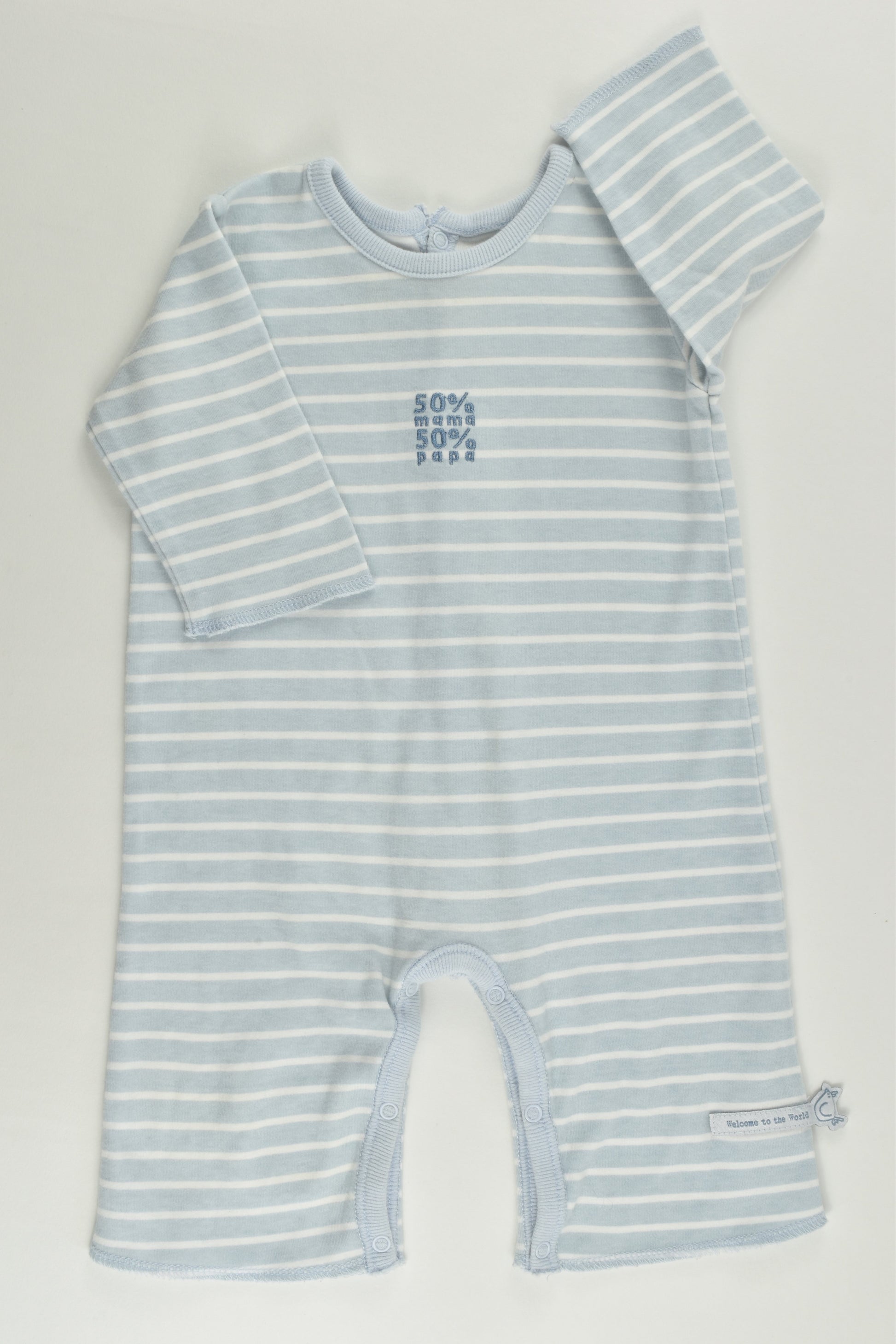 Mamas & Papas Size 000 (0-3 months, 62 cm) '50% Mama 50% Papa' Romper