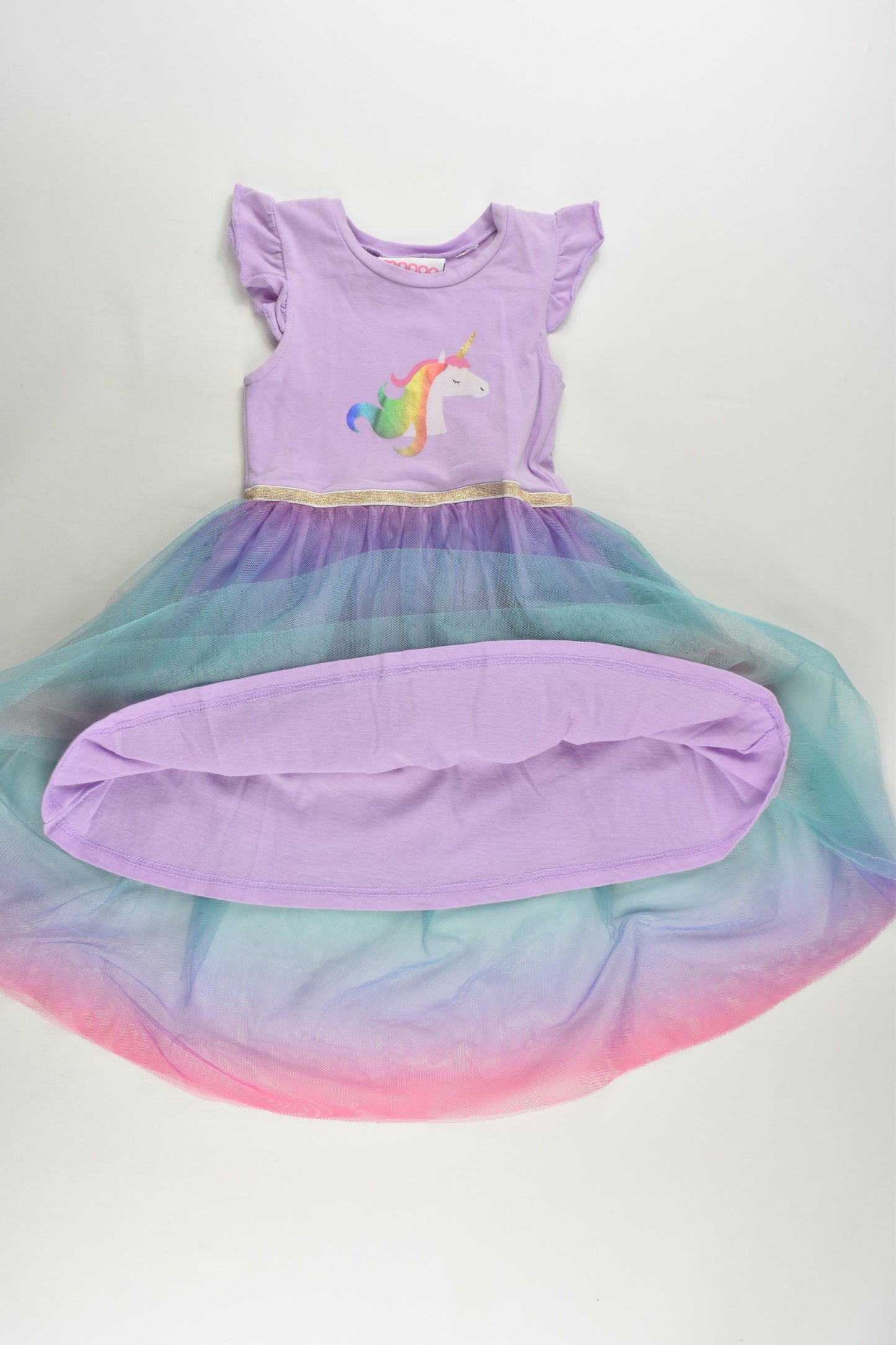 Mango Size 1 Rainbow Unicorn Tulle Dress