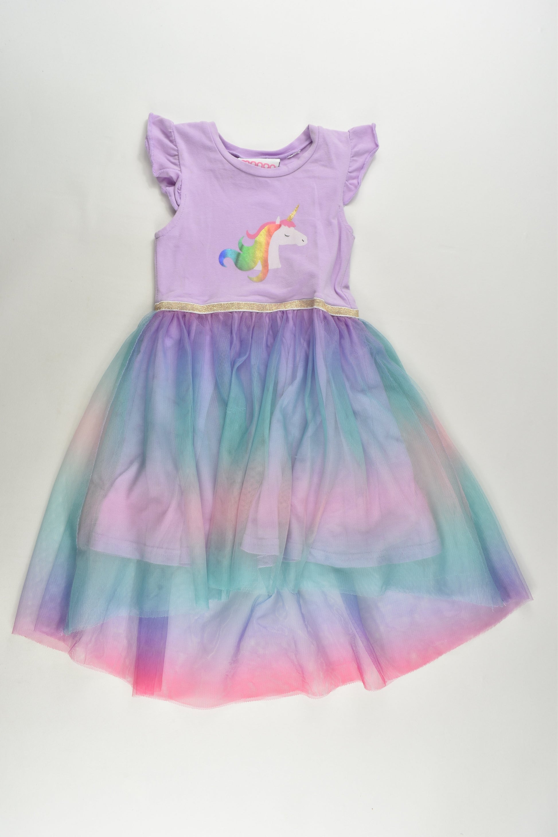 Mango Size 1 Rainbow Unicorn Tulle Dress