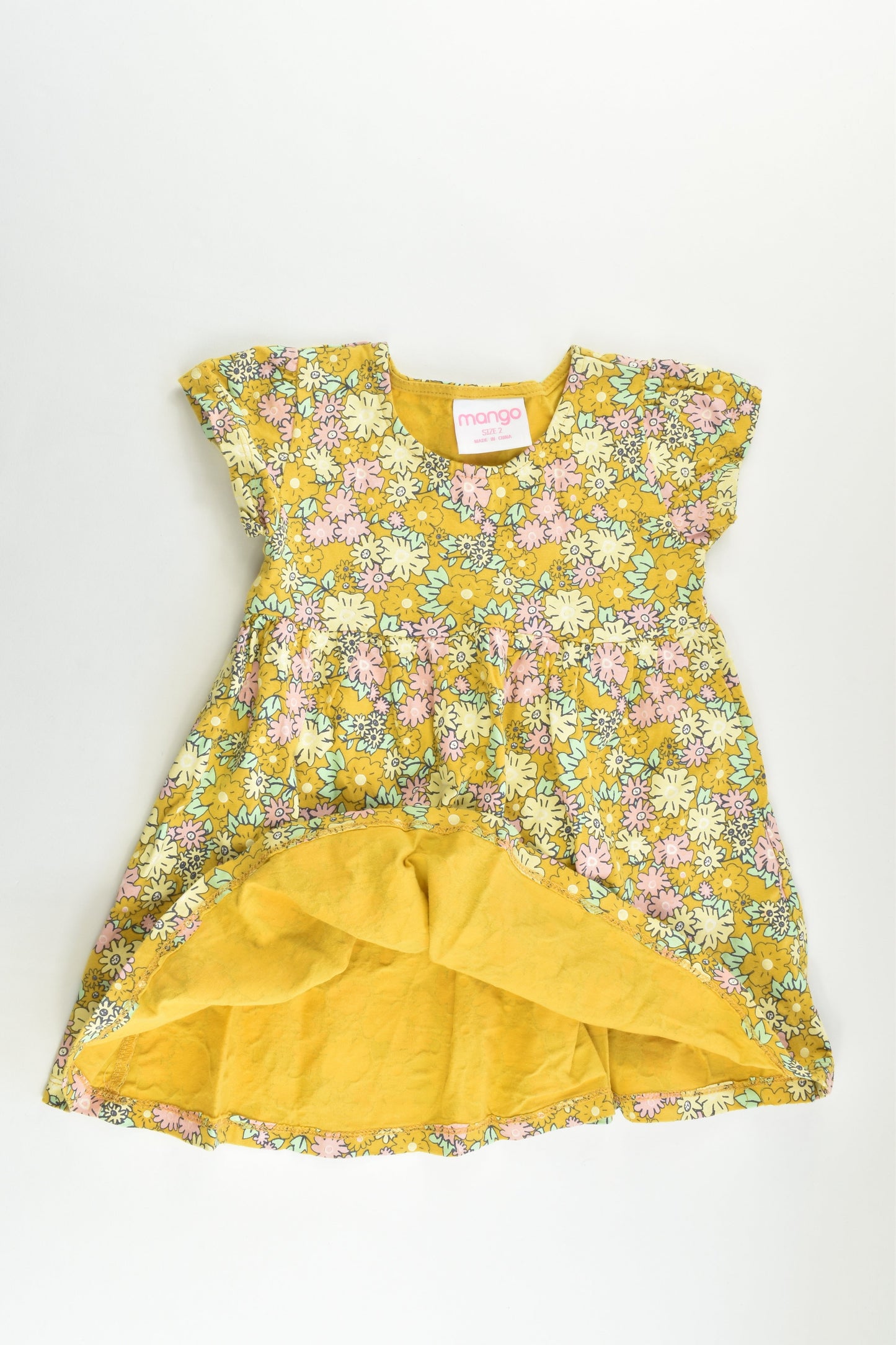 Mango Size 2 Mustard Floral Dress