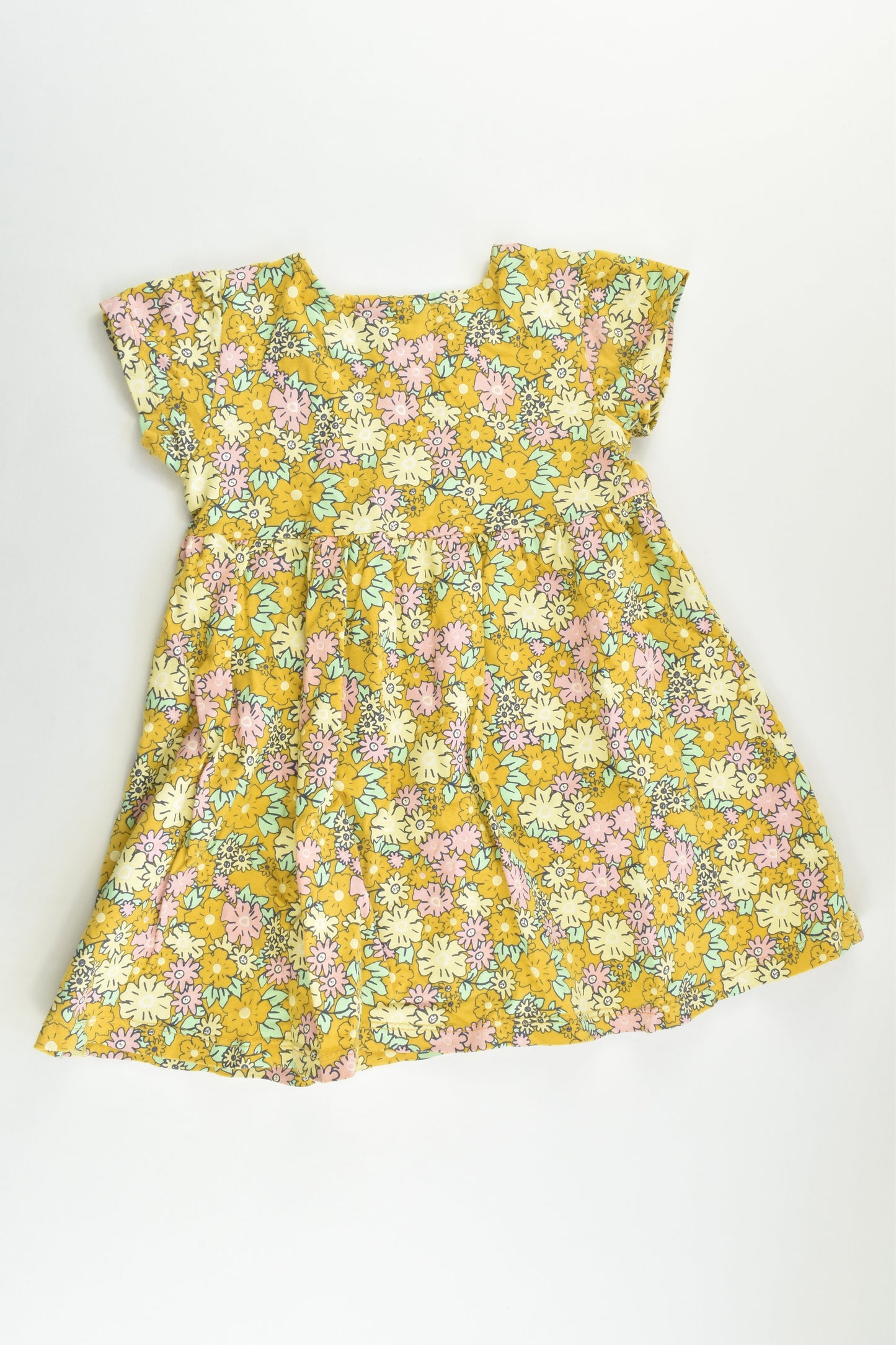 Mango Size 2 Mustard Floral Dress