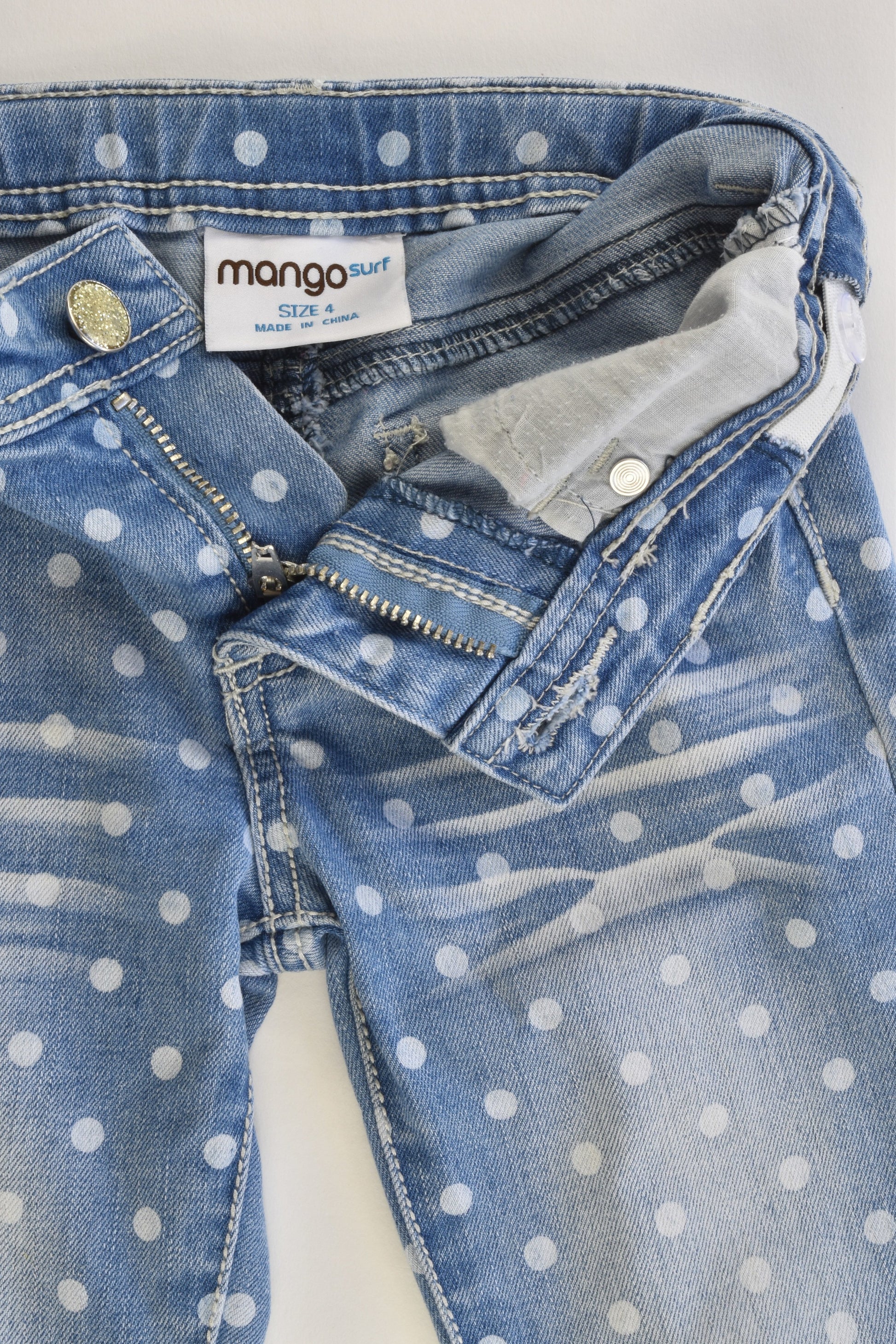 Mango Surf Size 4 Stretchy Denim Pants