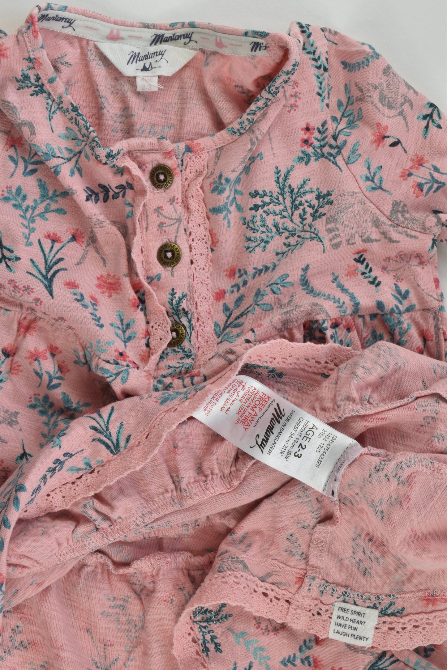 Mantaray by Debenhams Size 2-3 (98 cm) Plants and Forest Animals Dress