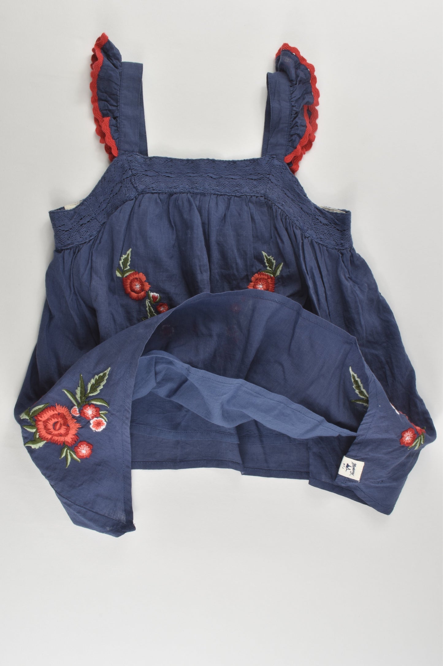 Mantaray by Debenhams Size 4 (104 cm) Lined Blouse with Floral Embroidery